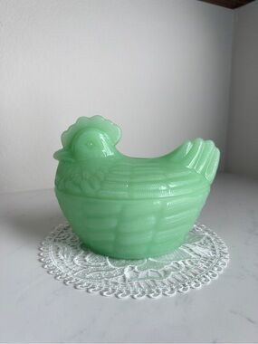 Jadeite Hen On Nest!